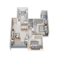Shree Saai Fortune Moshi 2 BHK Floor Plan Image