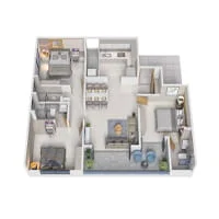Shree Saai Fortune Moshi 3 BHK Floor Plan Image